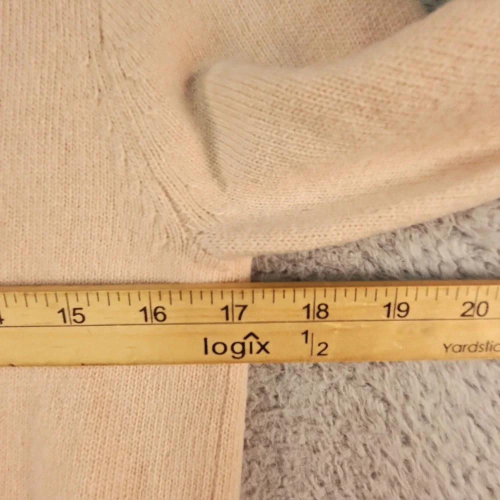 J Crew Sweater Womens M Pink Dream Asymmetrical Ruffle Zip Cashmere Wool Blend